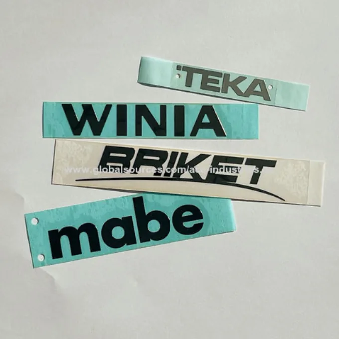 Close view of an electroformed nickel label with mirror finish
