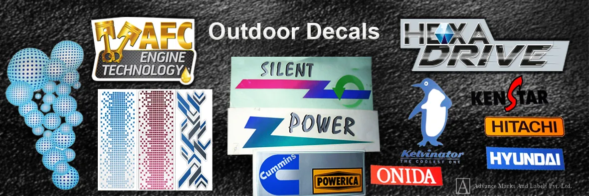 Outdoor decals and vehicle fleet graphics manufactured on weatherproof vinyl